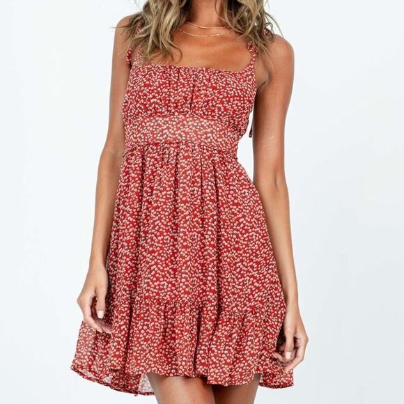 PRINCESS POLLY THE BONNIE MINI DRESS MAROON - Picture 12 of 12